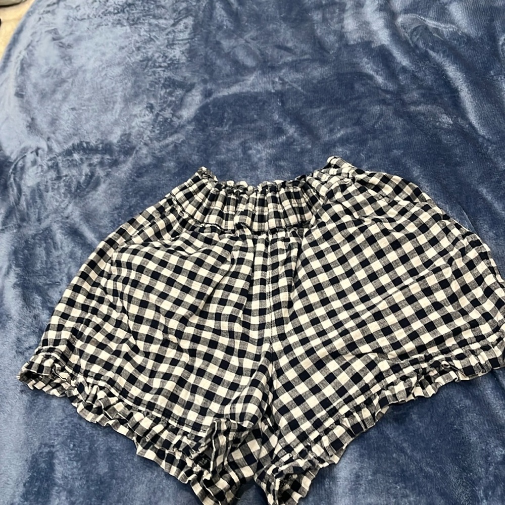 Navy Gingham Shorts